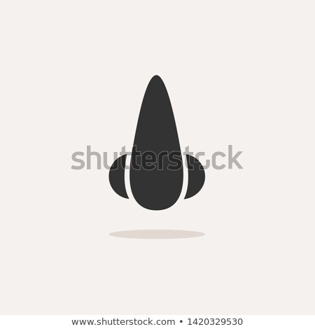 Foto d'archivio: Body Senses Smell Nose Icon With Shadow On Beige Background