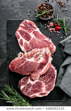 Foto stock: Fresh Raw Pork Shoulder Chop With Spices