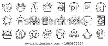 Stockfoto: Laundry Service Dirty T Shirt Vector Line Icon