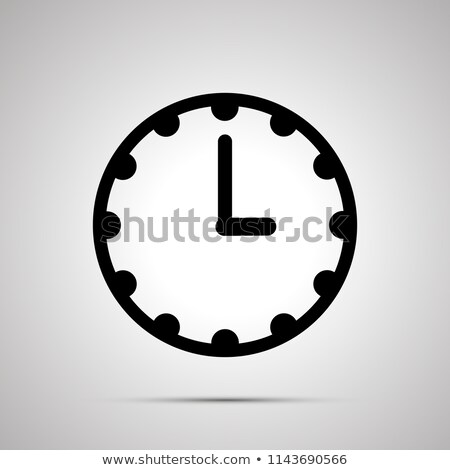 ストックフォト: Clock Face Showing 3 00 Simple Black Icon On White