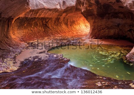Stockfoto: A Natural Subway Carved In Rock At Zion National Park