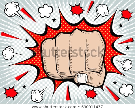 Stok fotoğraf: Cartoon Punch  Vector Illustration