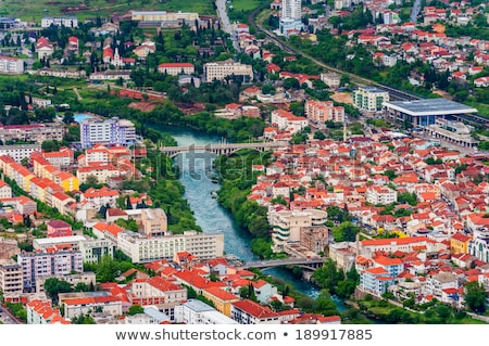 [[stock_photo]]: Aerial View Of Downtown Mostar In Bosnia And Herzegovina