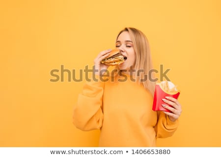 Stock fotó: Beautiful Model With Burger
