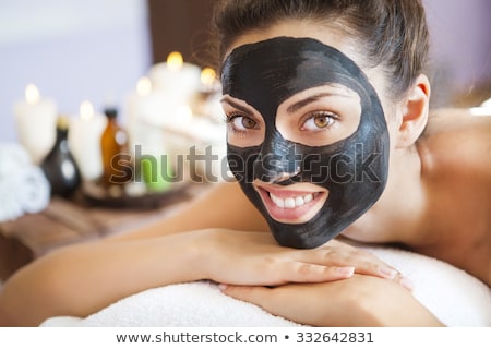 Stock fotó: Young Woman With A Mask For The Face Of The Therapeutic Black Mu
