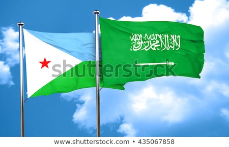 Foto stock: Saudi Arabia And Djibouti Flags