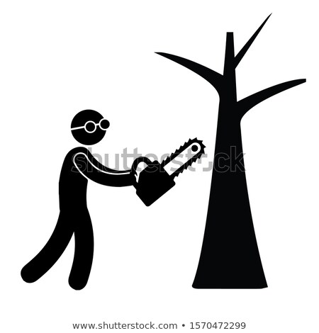 Foto stock: Chainsaw And Tree
