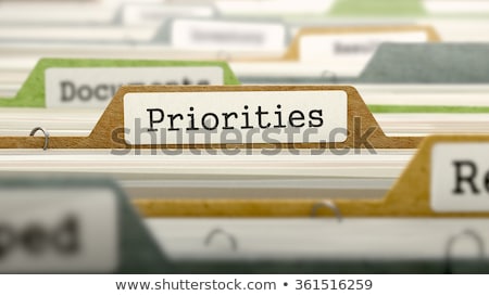 Stock photo: Priorities Concept On File Label