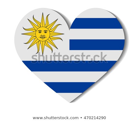 Uruguay Heart Flag Icon Imagine de stoc © noche