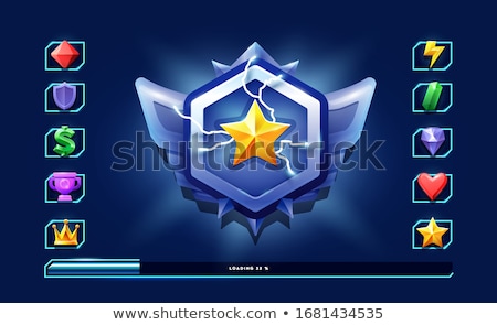 Foto stock: Lightning Icons Badge For Game Ui