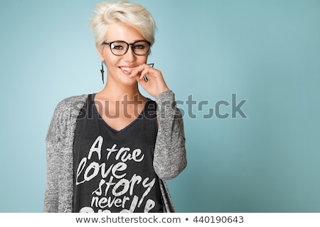 [[stock_photo]]: Blonde Girl With Short Hair Posing Fashion