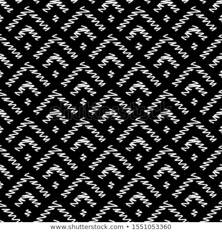 ストックフォト: Vector Seamless Black And White Hand Drawn Wavy Lines Pattern