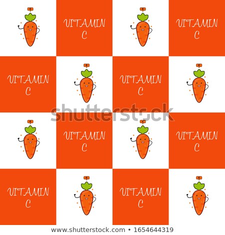 Foto stock: Carrot Seamless Pattern Vegetable Vector Background Orange Carr