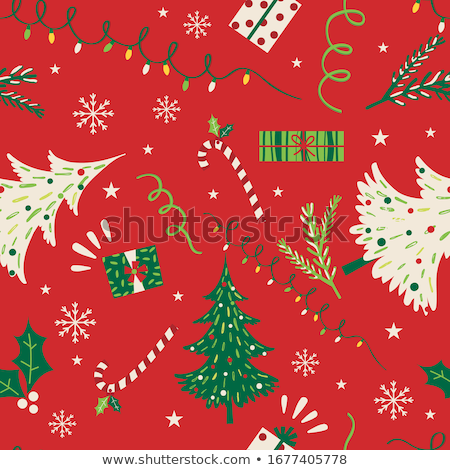 Stock photo: Seamless Pattern With Christmas Tree