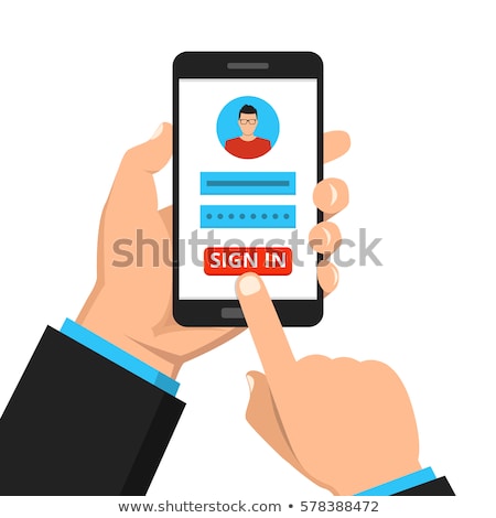 Stock foto: Hand Using Smartphone With Application Icons