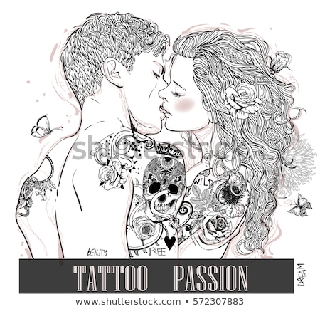 Stok fotoğraf: Young Tattooed Stylish Couple In Love