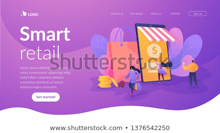 ストックフォト: Smart Retail In Smart City Landing Page Template