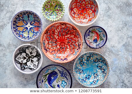 Zdjęcia stock: Collection Of Empty Moroccan Colorful Decorative Ceramic Bowls