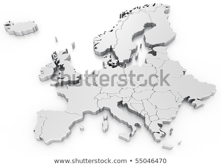 Foto stock: 3d Rendering Of A Map Of Europe