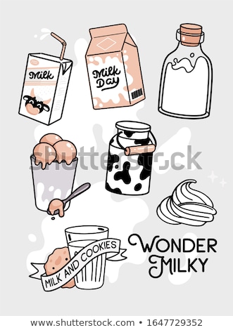 Stok fotoğraf: Isolated Funny Milk Glass Bottles