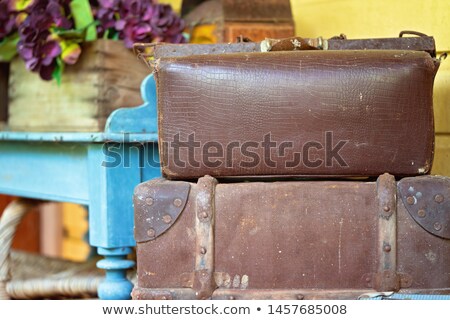 Stock photo: Two Piled Closed Suitecases In Closeup