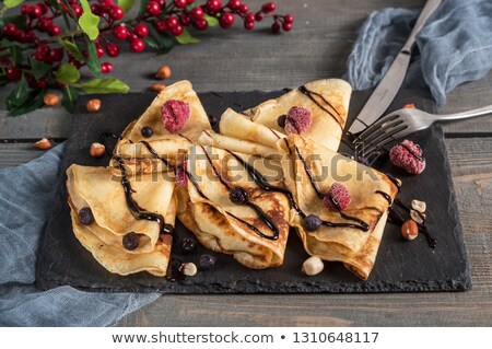 [[stock_photo]]: Dessert Crepe And Fruit