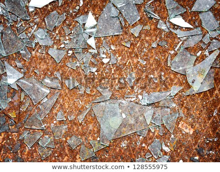 Background - Broken Glass On Steel Floor Stockfoto © pzAxe