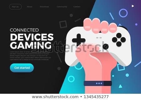 Stok fotoğraf: 3d Character Hold Video Game Controller