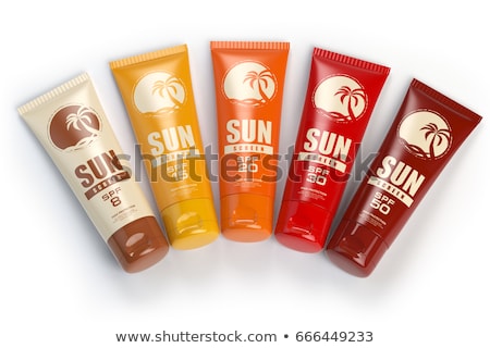 Foto stock: Sunbath Oil Or Sunscreen Bottle