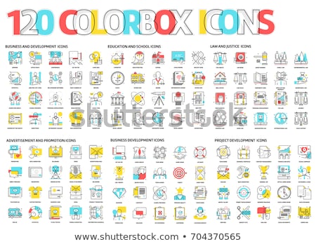 Stock fotó: Business Colored Line Icons