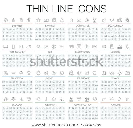 Stock fotó: Business Thin Icons Set
