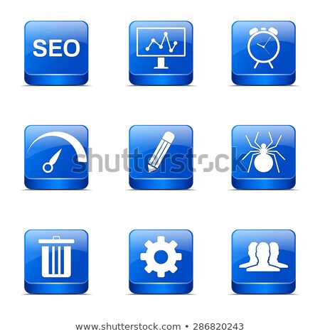 Сток-фото: Seo Internet Sign Square Vector Blue Icon Design Set 8