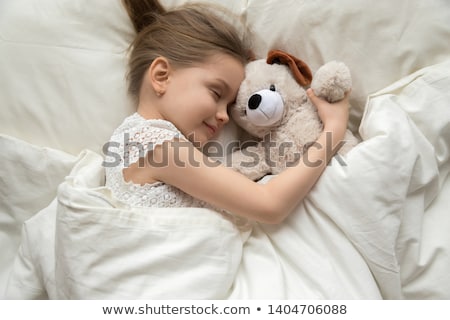 Stok fotoğraf: Girl With Dreamy Eyes And Teddy Bear