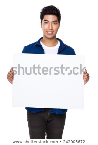 Stock fotó: A Gentleman Holding An Empty Board