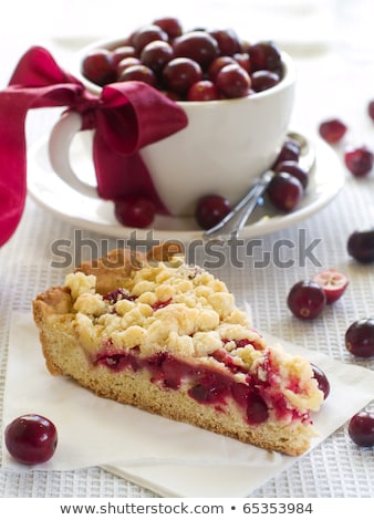 Foto stock: Cherry Crumb Cake