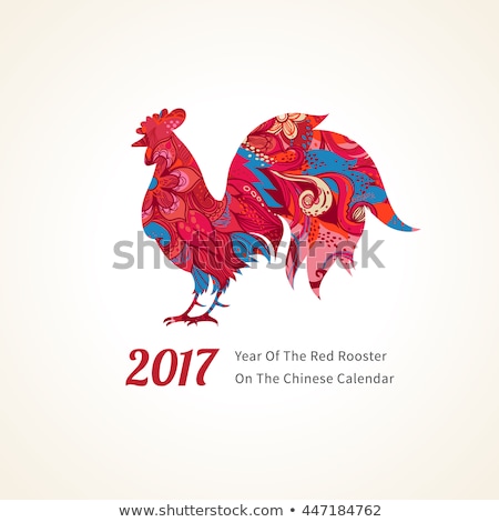 Сток-фото: Red Rooster Symbol 2017 By Chinese Calendar