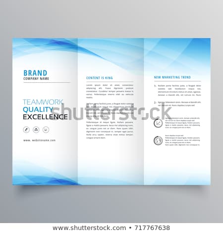 Zdjęcia stock: Elegant Blue Trifold Brochure Flyer Design Template