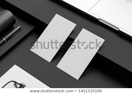 Stock fotó: Notebook With Two Business Cards 3d Rendering
