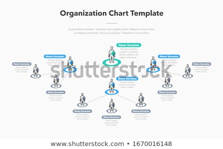 Stockfoto: Company Organization Hierarchy Schema Diagram Template