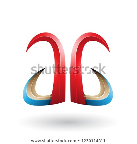 Zdjęcia stock: Red And Blue 3d Horn Like Letter A And G Vector Illustration