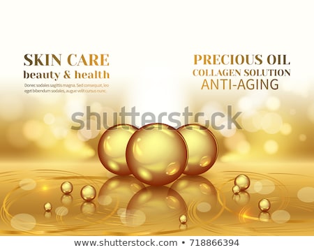 ストックフォト: Collagen Serum Molecule And Drop Banner Vector