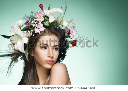 Сток-фото: Attractive Woman With Flower Hairstyle