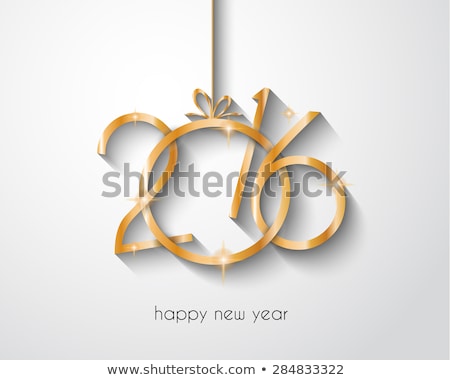 Stock photo: Golden Glowing Merry Christmas And Happy New Year 2016 Lettering Collection Vector Illustration