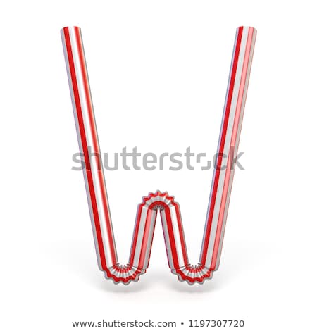 Zdjęcia stock: Drinking Straw Font Letter W 3d