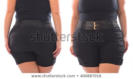 Stock photo: Female Back In Jeans And White Lace Panties