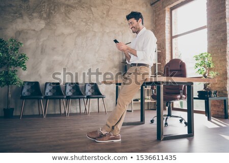 Stock fotó: Office Worker Sending Sms