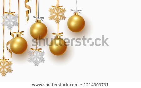 Stok fotoğraf: Christmas Balls On Yellow Background