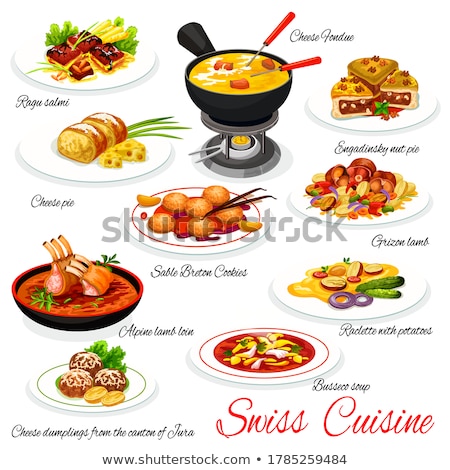 Foto stock: Vegetable Ingredients For Cheese Fondue