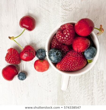 [[stock_photo]]: Cup Of Cherries And Strawberries