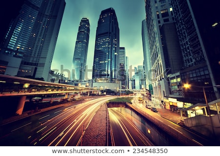 ストックフォト: Blurred Image Of Night City Street Hong Kong